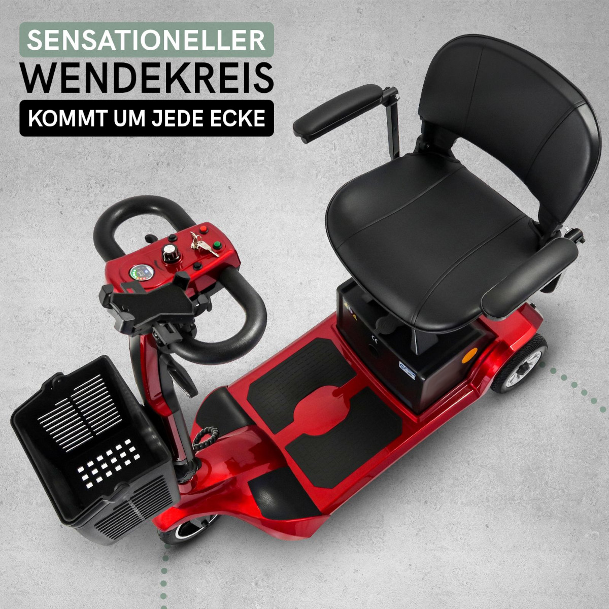 Dreiradroller Scoody E3 Trike 6 300W 6 km/h E-Roller Krankenfahrstuhl Elektroroller Seniorenmobil Seniorenroller Handycaproller E-Scooter