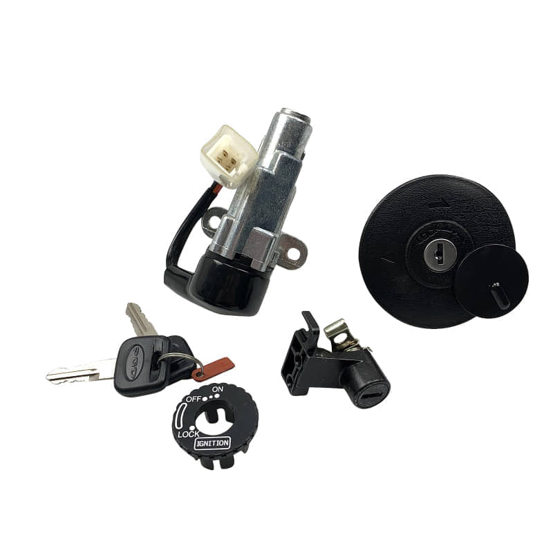 PGO Big Max 50 Schlosssatz mit EEC 50ccm 2Takt P2551004000 Motorroller.de Tankverschluss Tank-Verschluss Tank-Deckel Schloss-Set Zünd-Schloss Scooter