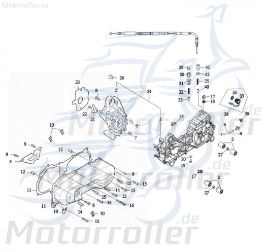 Adly Variomatikabdeckung Quad 50ccm 2Takt 11341-201-000 Motorroller.de Kurbelgehäuse links Minarelli liegend ATV 50 V UTV Service