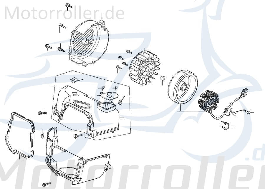 Rex Capriolo 50 4T Schraube Roller 50ccm 4Takt FIG E9-21 Motorroller.de Bundschraube Maschinenschraube Flanschschraube Flansch-Schraube Bund-Schraube