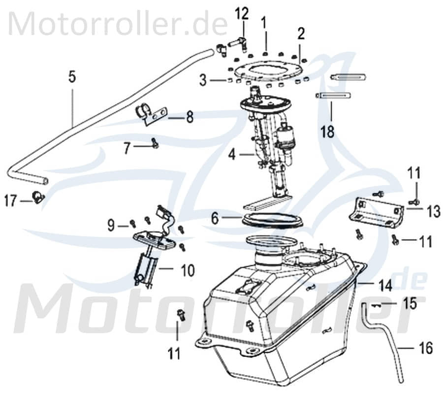Benzinstandgeber Tankgeber 125ccm 4Takt Jonway Scooter 750278 Motorroller.de Tankanzeige Schwimmer-Schalter Tanksensor Tankschwimmer Kraftstoffmesser