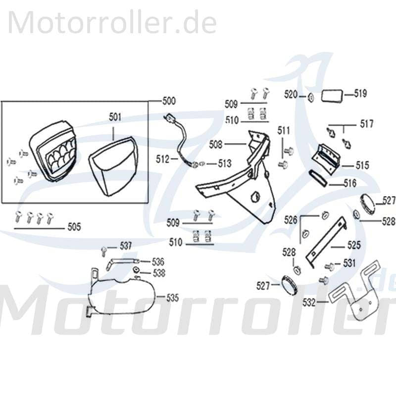 ZNEN Flory Classic 50 Halter 50ccm 4Takt 80110-ALA1-9000 Motorroller.de Radabdeckung rechts Halterung Haltebügel Halteblech Halte-Blech Halte-Bügel