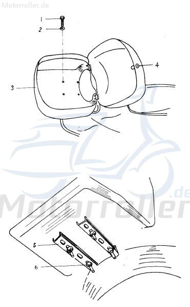 Sundiro XDZ 50 TA Topcase Schloss Verriegelung 50ccm 4Takt 480040000 Motorroller.de Gepäckbox Kofferträger Cargobox D1E41FM(D) Scooter