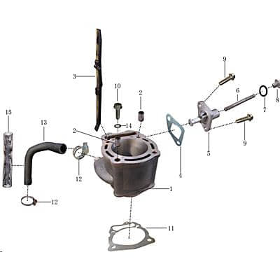 Jonway Insignio 250 DD Kühlwasserschlauch 250ccm 4Takt 31140415 Motorroller.de Kühlerschauch 250ccm-4Takt Scooter Kreidler Ersatzteil Service