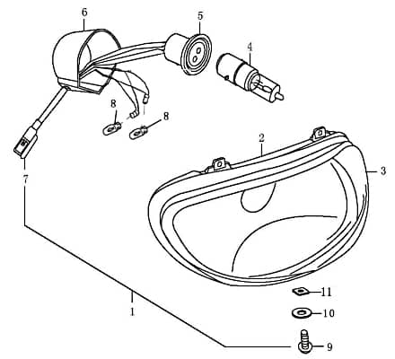 Scheinwerferbirne Halogen 12V 25/25W AGM Roller 50ccm 4Takt Motorroller.de Sockel P15D-25-1 Halogenleuchte Halogenglühlampe Scheinwerferlampe 139QMB