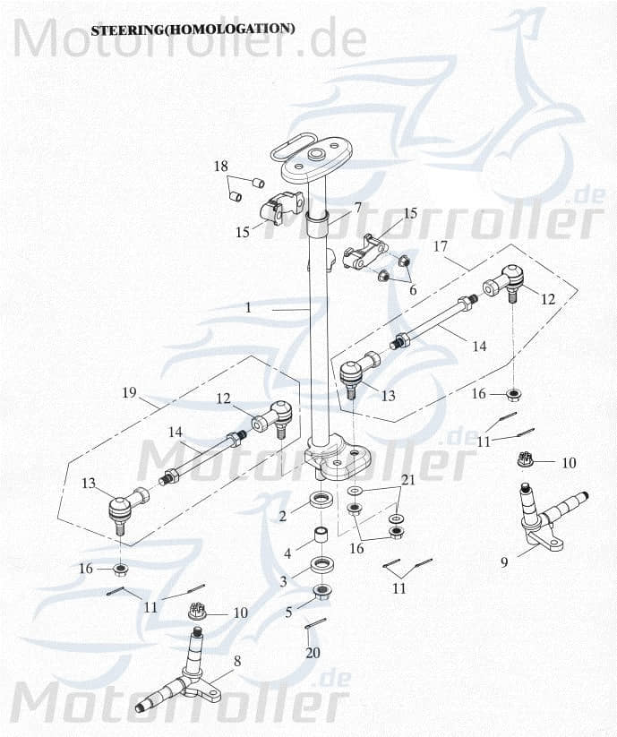 Adly Lenkwellehalter ATV 50 II Utility XXL AC 50ccm 2Takt Motorroller.de 125ccm-4Takt Quad UTV Ersatzteil Service Inpektion Direktimport