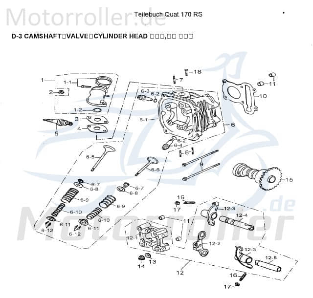 AEON Gewindebolzen M6x63mm verzinkt Cobra 180 RS 180ccm 4Takt Motorroller.de Gewindestange Gewinde-Stange Stehbolzen Stiftschraube Gewindestab Quad