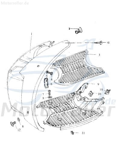 Sundiro XDZ 50 TA Trittbrett 50ccm 2Takt QM50QW-B.39-19 Motorroller.de Trittplatte Tritt-Brett Fußplatte Fußbrett Bodenbrett Fußraumboden Fuß-Brett