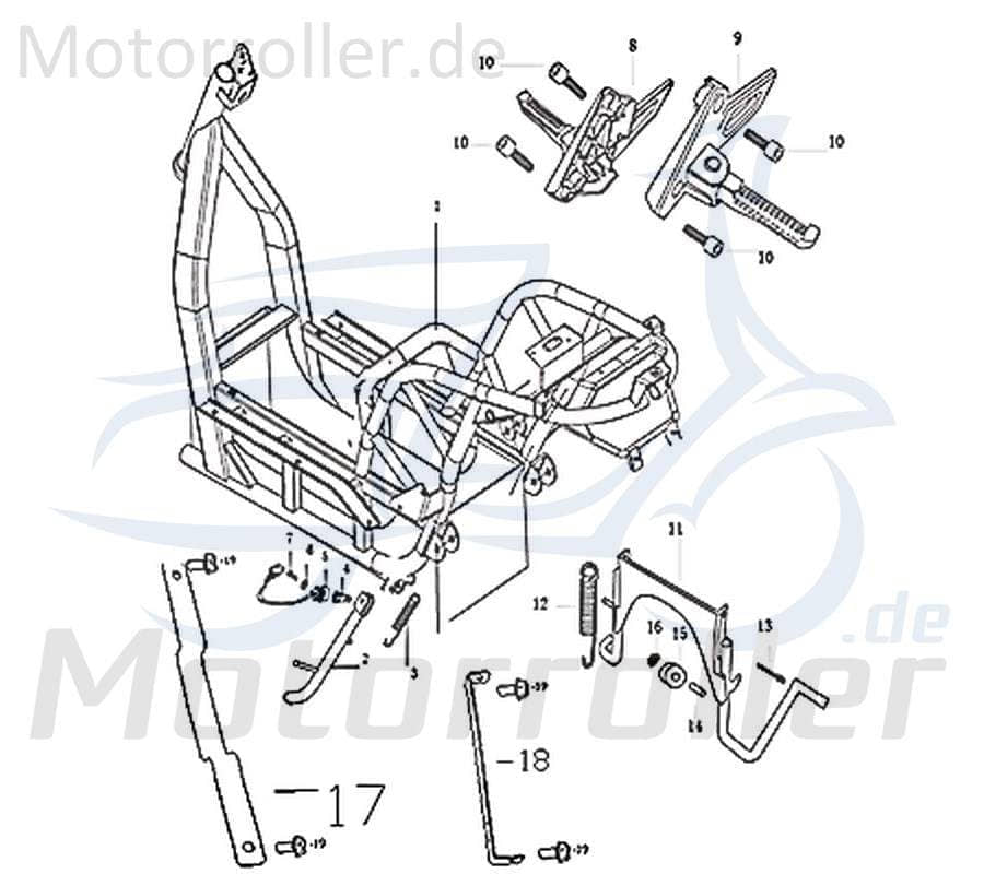 Bolzen Gewindebolzen Zapfen Gewindestift Scooter 733582 Motorroller.de Stehbolzen Arretierbolzen Stiftschraube Gewinde-Stift Gewinde-Bolzen Moped