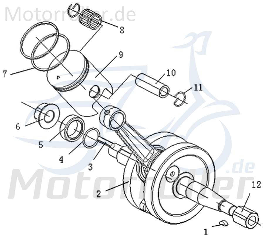 Kurbelwelle CPI SX 50 Supercross Motorrad 1E40MB.02.02 Motorroller.de Motorwelle Kolbenantriebswelle Crankshaft Kurbel-Welle Motor-Welle Service