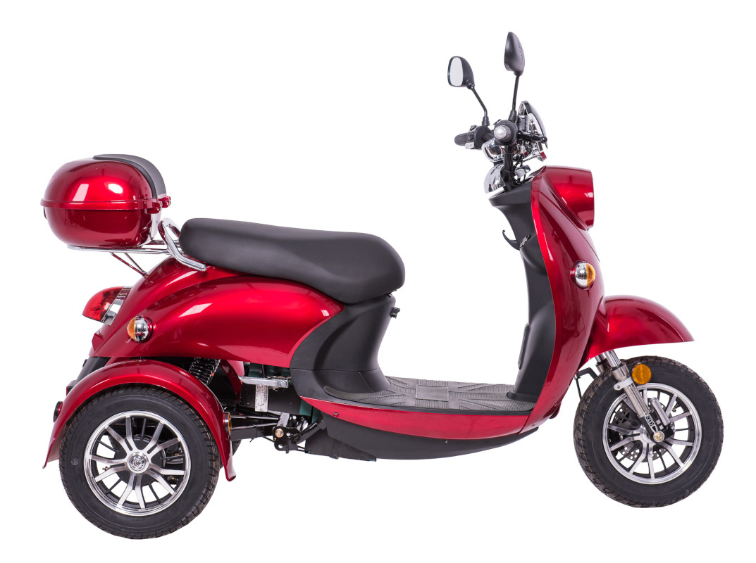 Dreirad Scoody E Trike ZT-63B 25 km/h rot Graphen-Akku 650 Watt Elektroroller E-Scooter E-Roller Dreiradroller