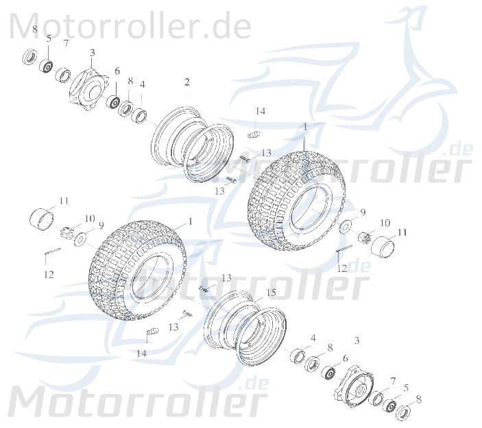 Baotian BT49QT-12F1 Frontverkleidung 50ccm 2Takt 601301-TACE-0000 Motorroller.de schwarz innen Frontschürze Frontmaske Front-Cover Lenkerverkleidung