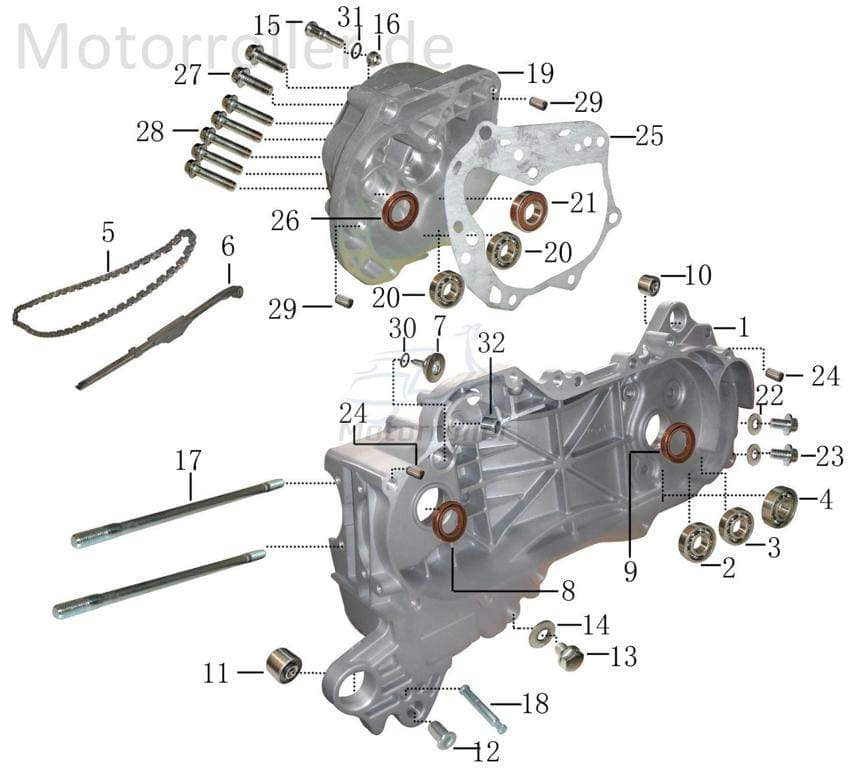 Schraube M8x35mm mit Bund verzinkt Baotian DAE-S5801-08035-00 Motorroller.de Bundschraube Maschinenschraube Flanschschraube Flansch-Schraube 139QMB