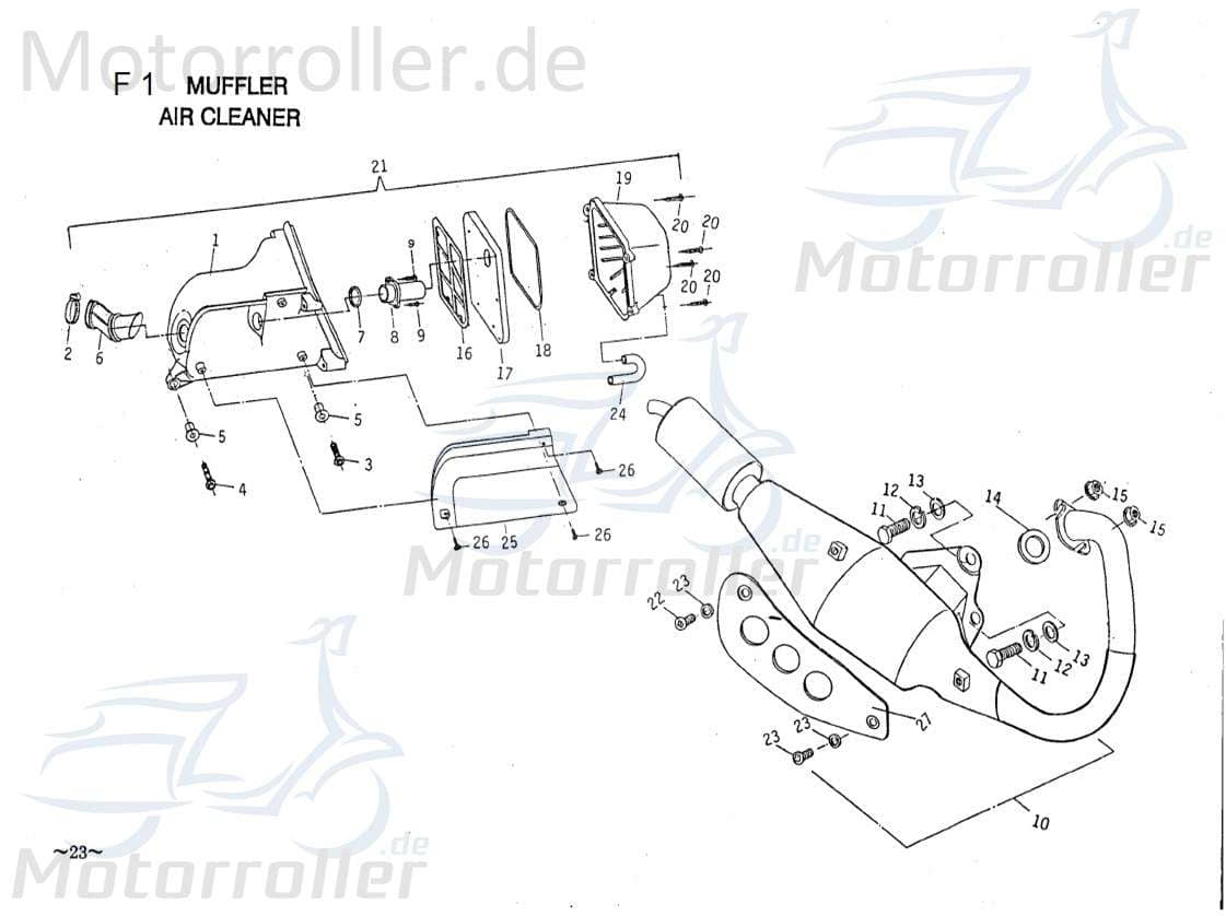 PGO Krümmerdichtung Auspuffdichtung Star 50 Dichtungsring B4000020864 Motorroller.de Dichtring Flanschdichtung Krümmer-Dichtung Auspuff-Dichtung