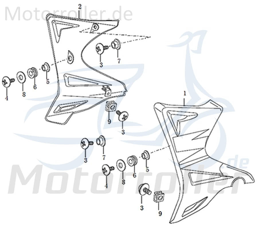Kreidler Dice SM/GS 125i Tankschutz vorn links Motorrad 781053 Benzintankverkleidung Tankabdeckung