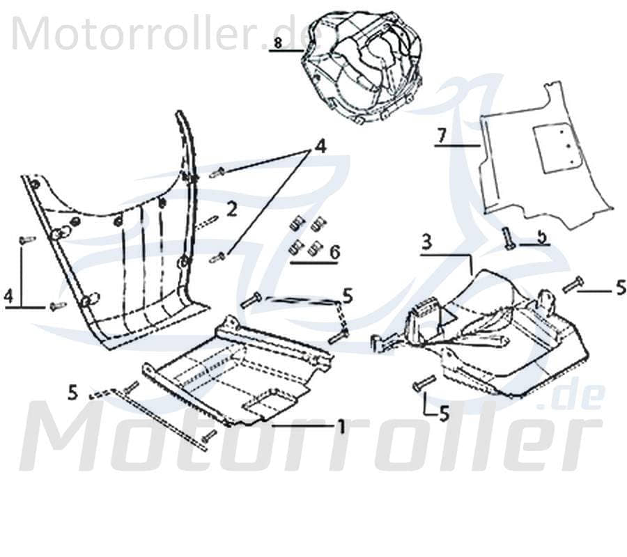 Kreidler Galactica 3.0 LC 50 DD Spritzschutzverkleidung 50ccm 2Takt 61110-ABA9-9000 Motorroller.de Radlauf Vorderradgabel Minarelli liegend Scooter
