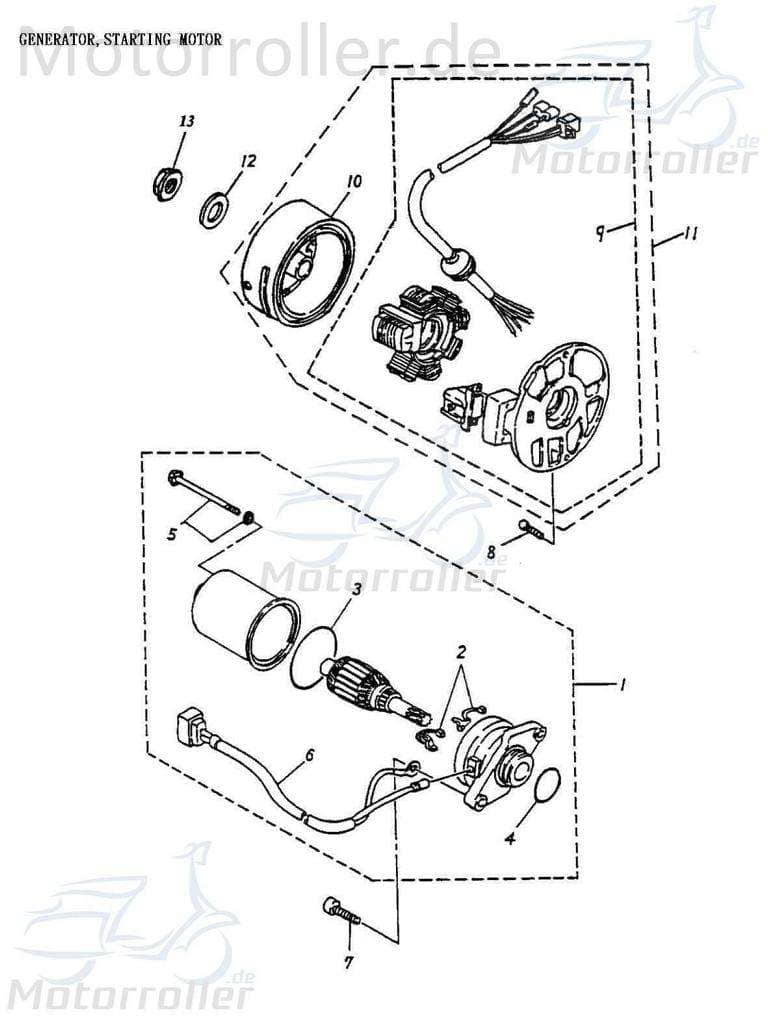 Adly Lichtmaschine Stator Ankerplatte Zündplatte 50ccm 2Takt Motorroller.de Zündgrundplatte Lichtmaschinenspulen Lichtmaschinenwicklung 100ccm-2Takt