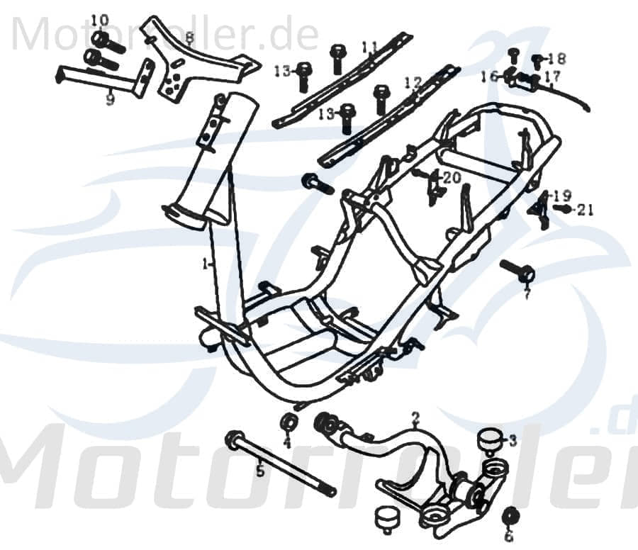 Rahmen Motorroller 125ccm 4Takt Rex 125 10H 81618
