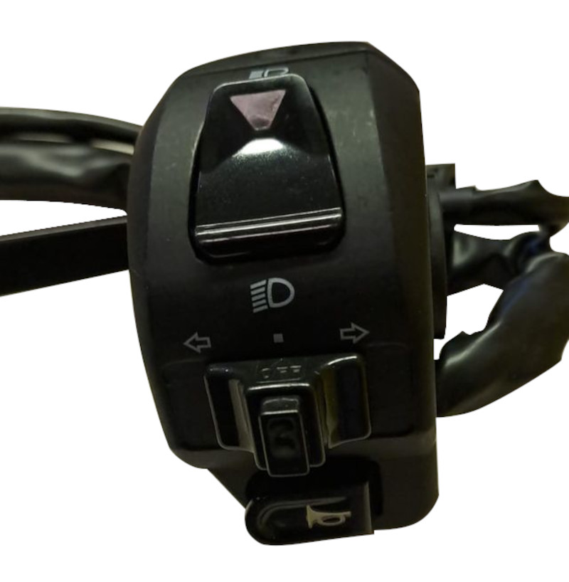 Lenkerarmatur links Trommelbremse Bremshebel M8 125ccm 4Takt Motorroller.de Stecker 8 Pins Spiegelloch Kombischalter Schalterelemente Schalter-Einheit