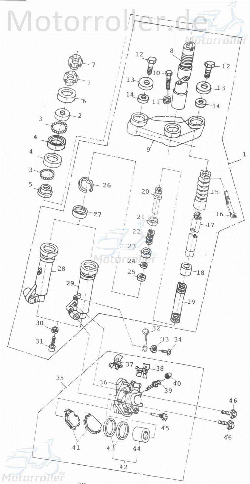 Sechskantschraube 10x36 Adly AT 50 PT Halter 92000-10036-14 Motorroller.de Befestigung Halterung Flachkopfschraube Sechskant-Schraube Bundschraube