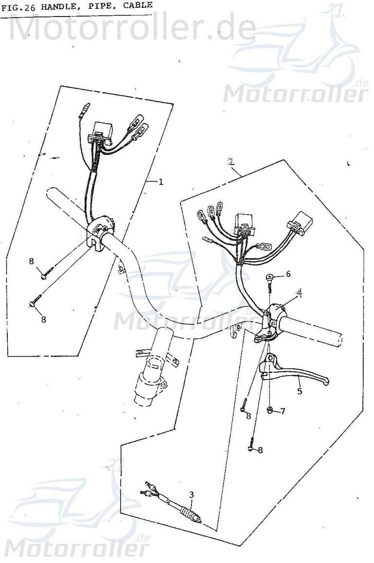 Adly Bremslichtschalter links Scoody 50 Roller 50ccm 2Takt Motorroller.de Bremsschalter Stop-Schalter Bremslicht-Schalter Stoplichtschalter Scooter