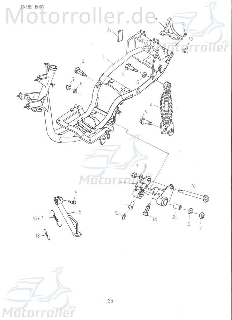 Feder Seitenständer d=2.0×125mm Spannfeder YYB915003008