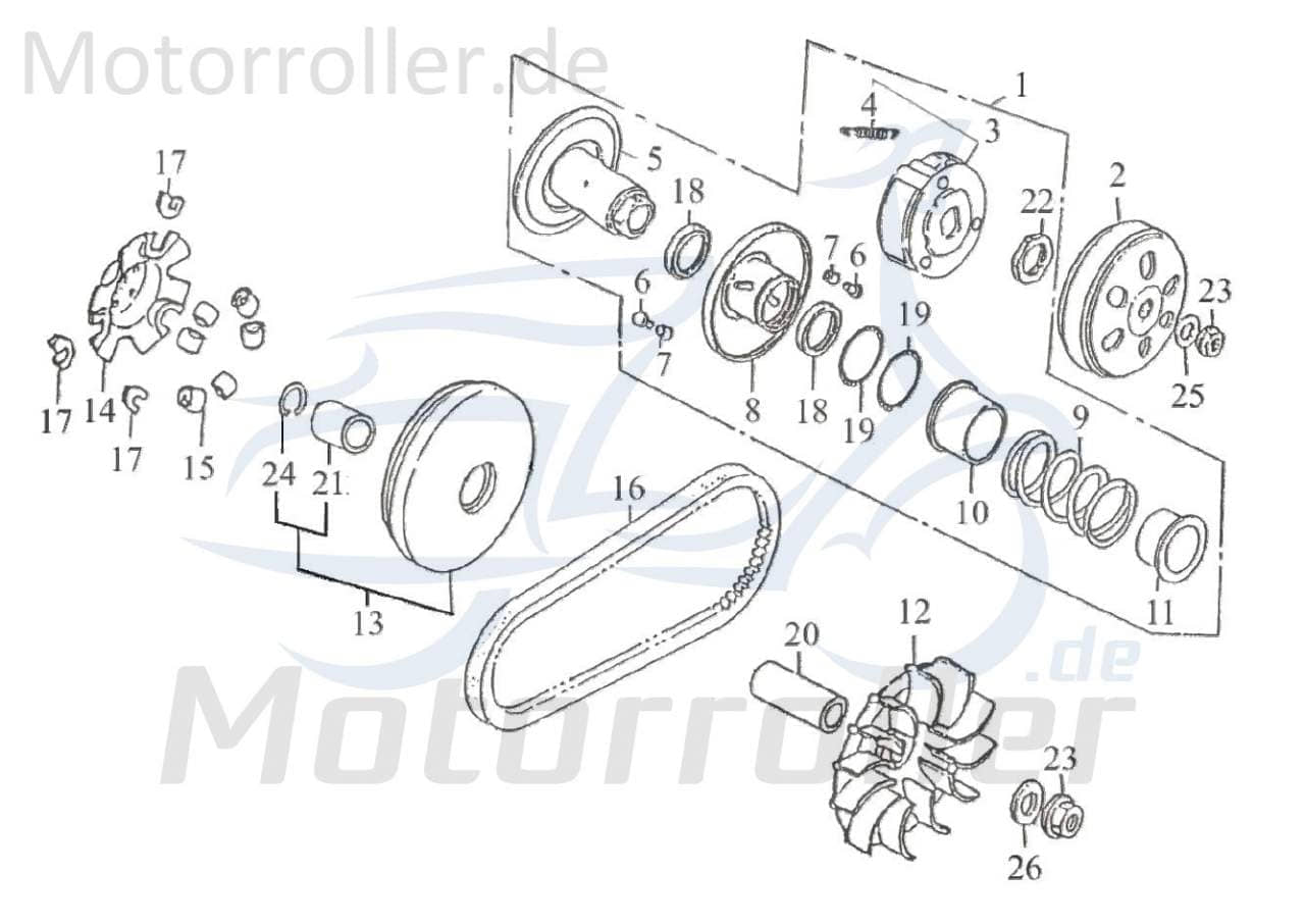 Druckfederführung Rex RS125 Roller Scooter 125ccm 4Takt Motorroller.de 125ccm-4Takt RS125 QM125T 10D Ersatzteil Service Inpektion Direktimport