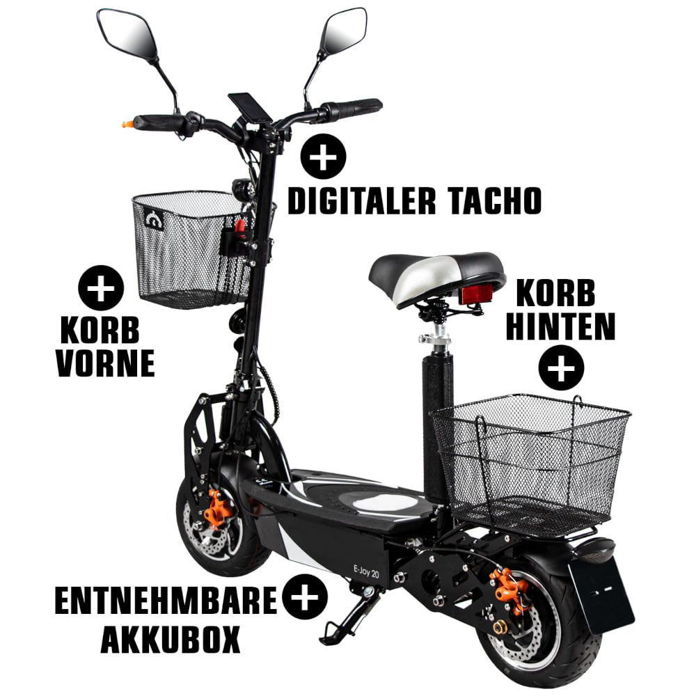 Elektroroller Scoody 20 E-Joy 20 km/h 36V-12Ah Bleigel-Akku 500 Watt E-Scooter E-Roller