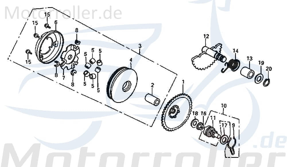 Adly Nockenplatte Nockenscheibe 50ccm 2Takt 22131-SE5-0002 Motorroller.de Reglerplatte Nockenscheibensteuerung Minarelli liegend Scooter Ersatzteil