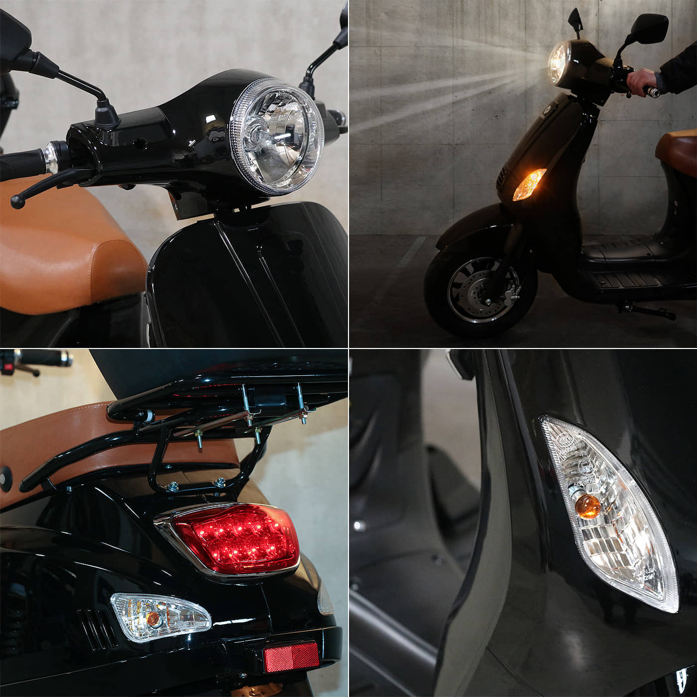 Elektroroller E-City 45 Retro 45 km/h schwarz E-Roller E-Scooter Mokick Motorroller