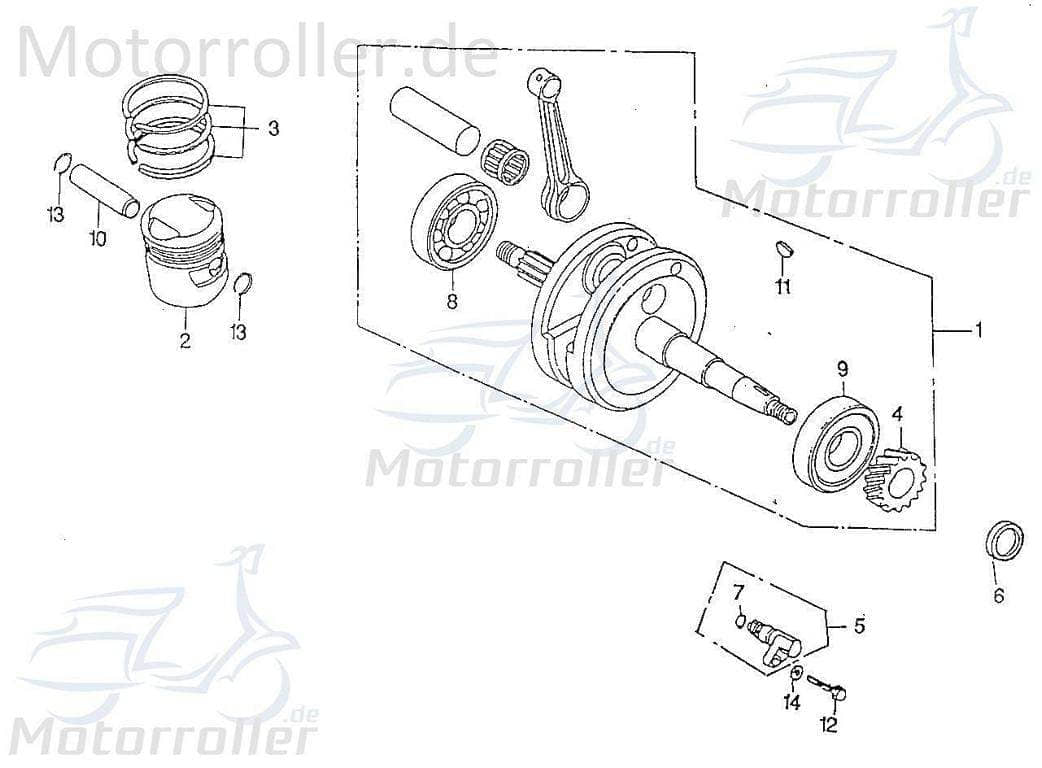 SMC Chopper 125 Keil Federkeil 125ccm 4Takt 94420-04025 Motorroller.de Scheibenfeder Scheibenkeil Nutkeil Minarelli liegend Scooter Ersatzteil Service