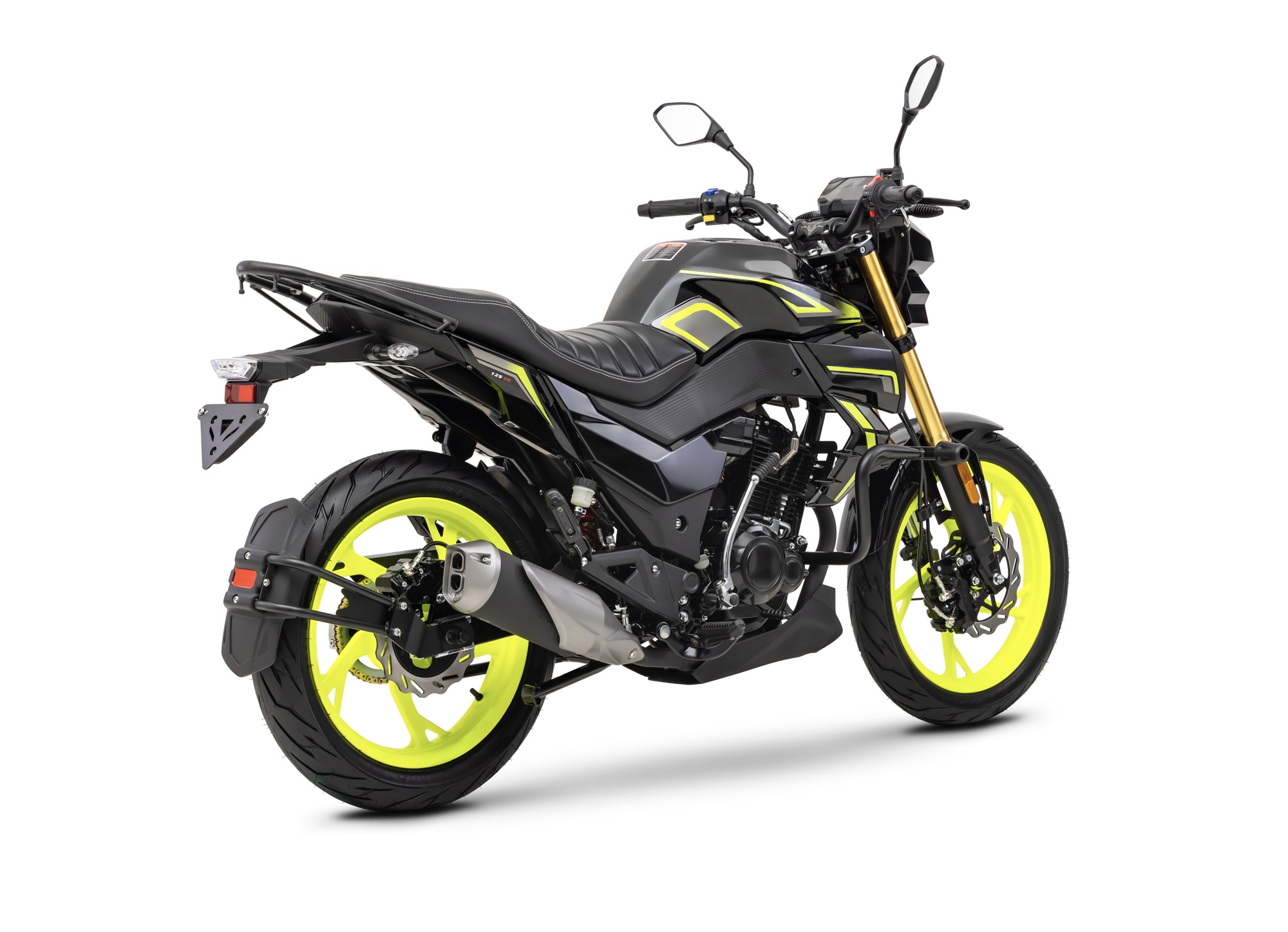 Motorrad Fighter 125 DV-RS AIR neon-grün/schwarz 90 km/h Euro 5+ Schaltmoped Mokick Kleinkraftrad
