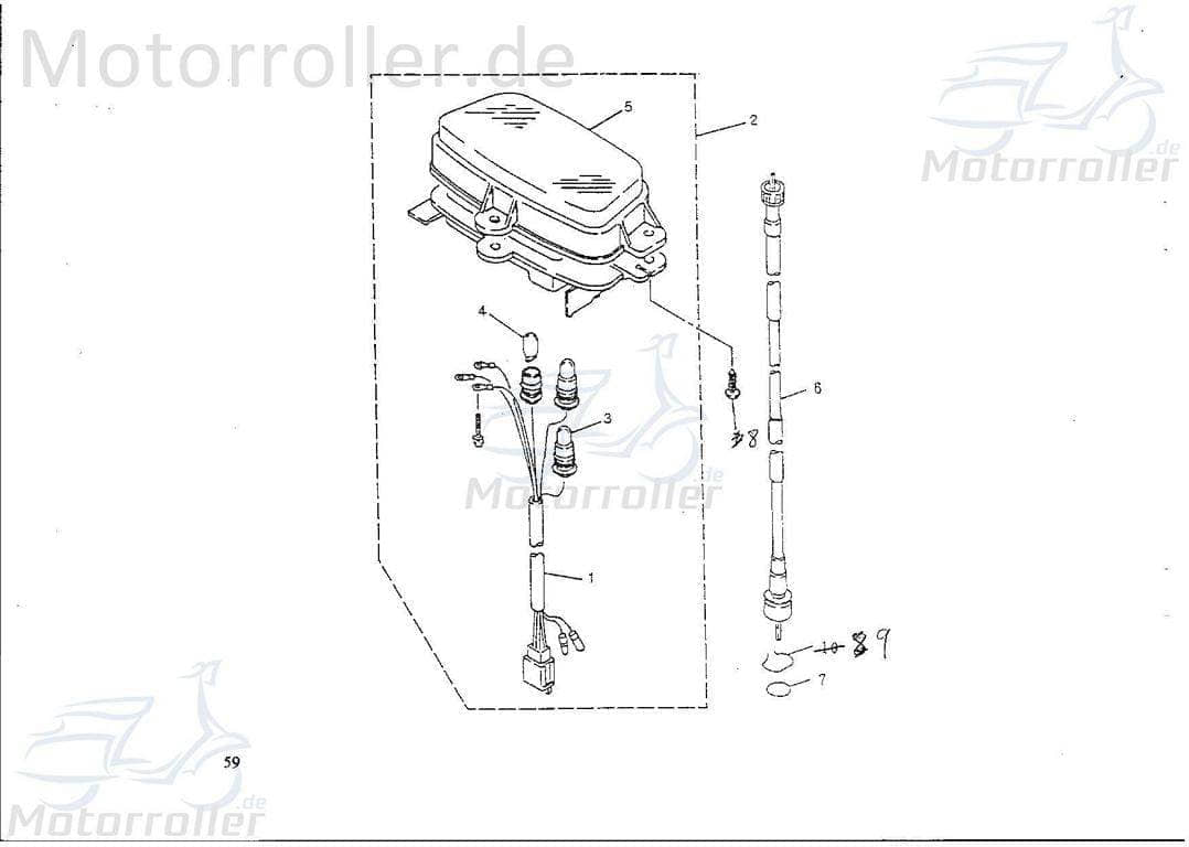 SMC Halteklammer Rex 50 Scooter Tachowelle 97050-12019 Motorroller.de Befestigung Halter Halterung