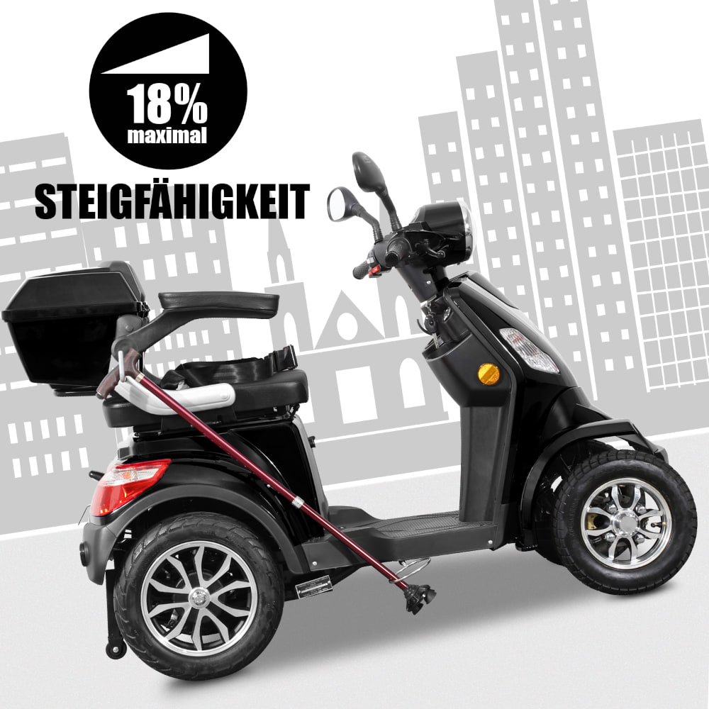 E-Quad Scoody E4 Shopper V2 25 km/h schwarz 1000 Watt Elektroroller Seniorenroller E-Scooter