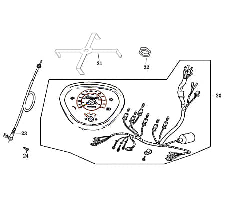 Rex Bergamo 50 Tachometer Roller Scooter 50ccm 4Takt 740431 Motorroller.de Geschwindigkeitsmesser Geschwindigkeitsanzeige Speedometer kmh-Anzeige Znen