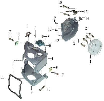 Dichtung Gebläsegehäuse 4T 50cc Gebläsesystem 704005