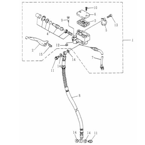 Schraube Bremshebel 8mm Rex RS460 Mofaroller 4-T 50ccm 4Takt Motorroller.de Bundschraube Maschinenschraube Flanschschraube Flansch-Schraube Scooter