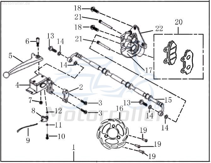 Halter Bremszange Doppelkolben vorne Jonway 2090304-5