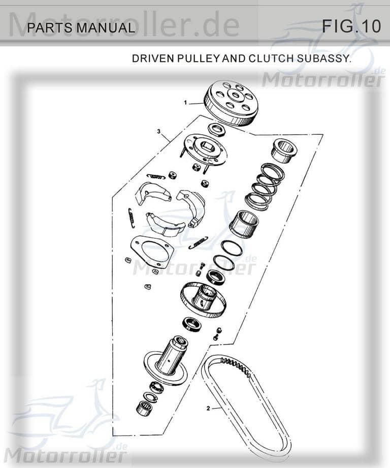 Fliehkraftglocke Tongjian Strassenbuggy 150 III 150ccm 4Takt Motorroller.de 150ccm-4Takt Ersatzteil Service Inpektion Direktimport