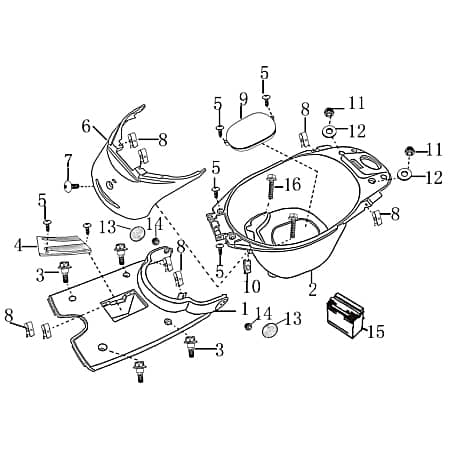 Rex RS Classic 50 Helmfachverkleidung 50ccm 4Takt 1020739 Motorroller.de Gepäckfachverkleidung Staufachverkleidung Gepäkfachverkleidung 50ccm-4Takt