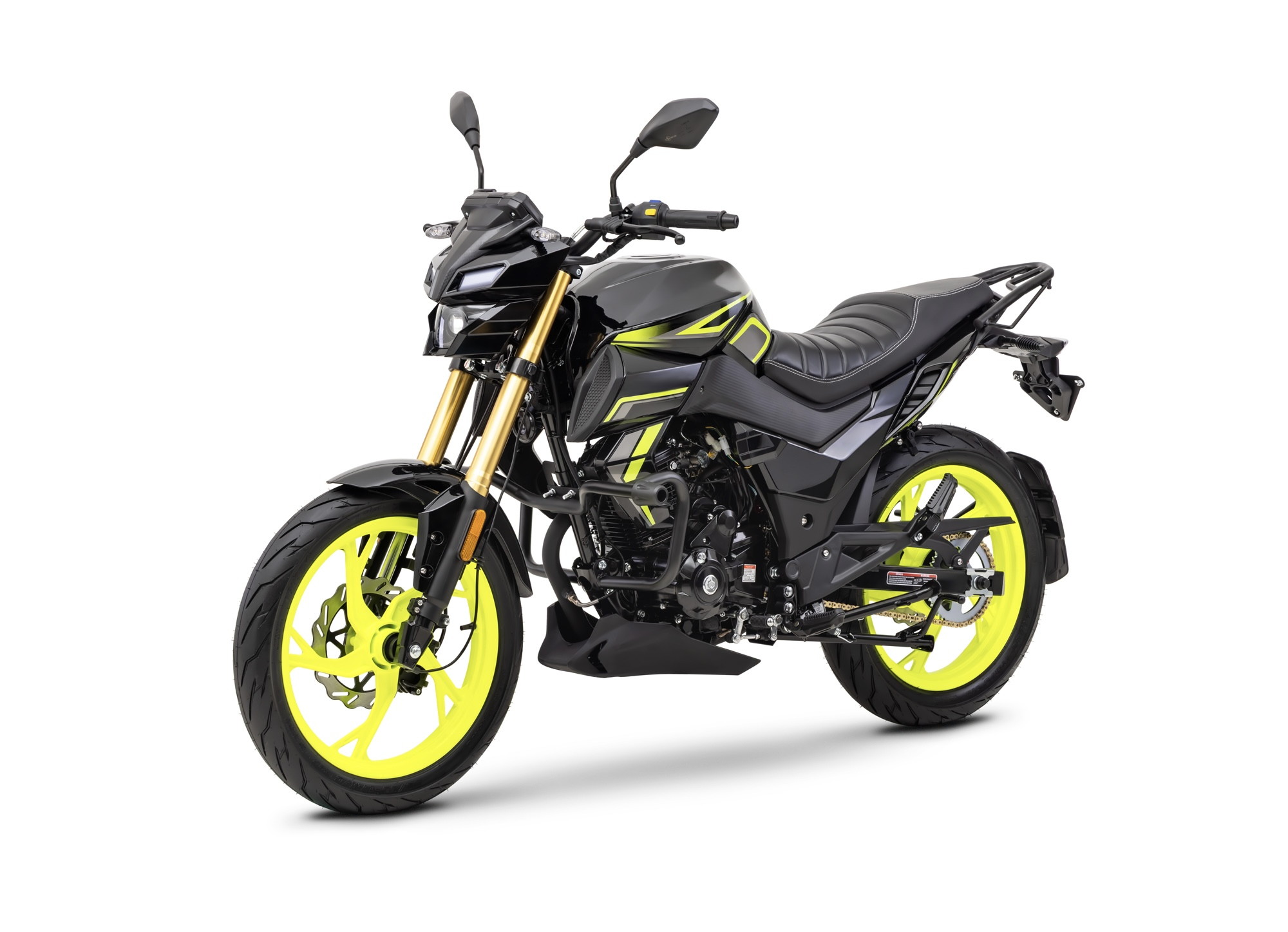 Motorrad Fighter 125 DV-RS AIR neon-grün/schwarz 90 km/h Euro 5+ Schaltmoped Mokick Kleinkraftrad