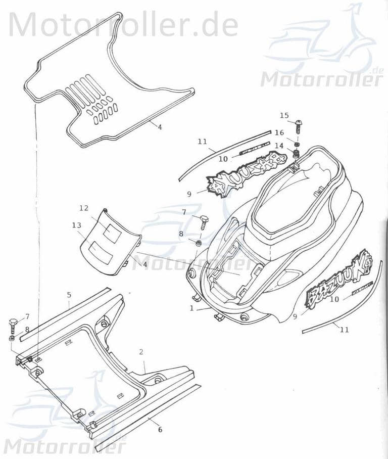 Adly Rapido 50 Deckel Sitzbankverkleidung 50ccm 2Takt 31506-105-000-G Motorroller.de Serviceklappe Service-Klappe Reparaturklappe Reparatur-Klappe
