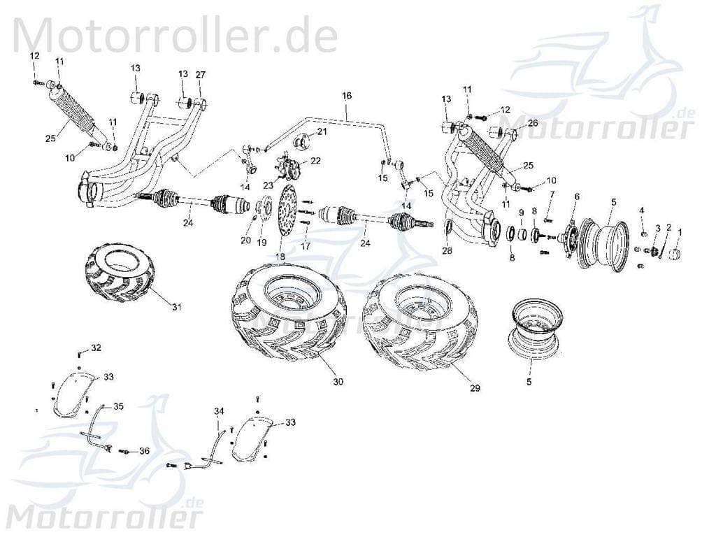 Antriebswelle links oder rechts Tongjian Buggy 250ccm 4Takt Motorroller.de Antriebsachse Ausgangswelle Getriebeausgangswelle Getriebewelle Hauptwelle