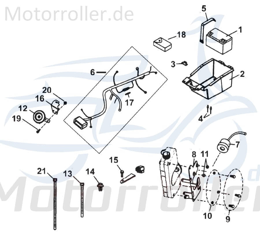 Rex Supermoto 125 DD Battierstaufach 125ccm 4Takt F01-23431-10-00 Motorroller.de Batterbox Akkubox Motorrad Moped Ersatzteil Service Inpektion