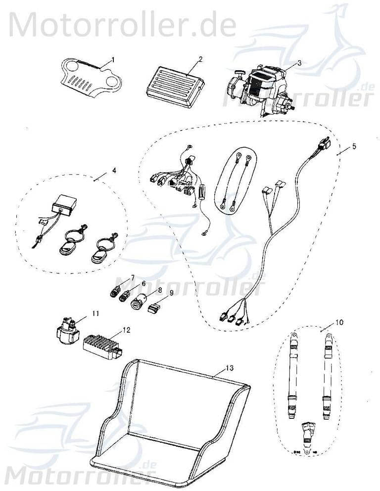 Startknopf Motor Kasea BUGGY 250 Startschalter KB5-14117 Motorroller.de Kinderbuggy Ersatzteil Service Inpektion Direktimport