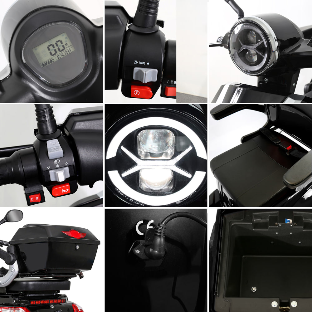 E-Quad Scoody E4 Shopper V2 25 km/h schwarz 1000 Watt Elektroroller Seniorenroller E-Scooter