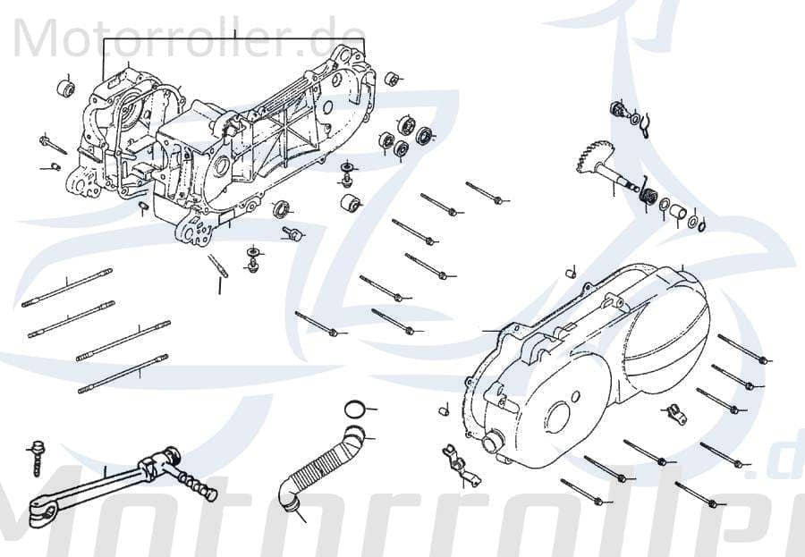 Rex RS450 Kurbelgehäusedeckel Roller 50ccm 4Takt FIG E1-31 Motorroller.de Motordeckel Motorgehäusedeckel 50ccm-4Takt Scooter RS500 Ersatzteil