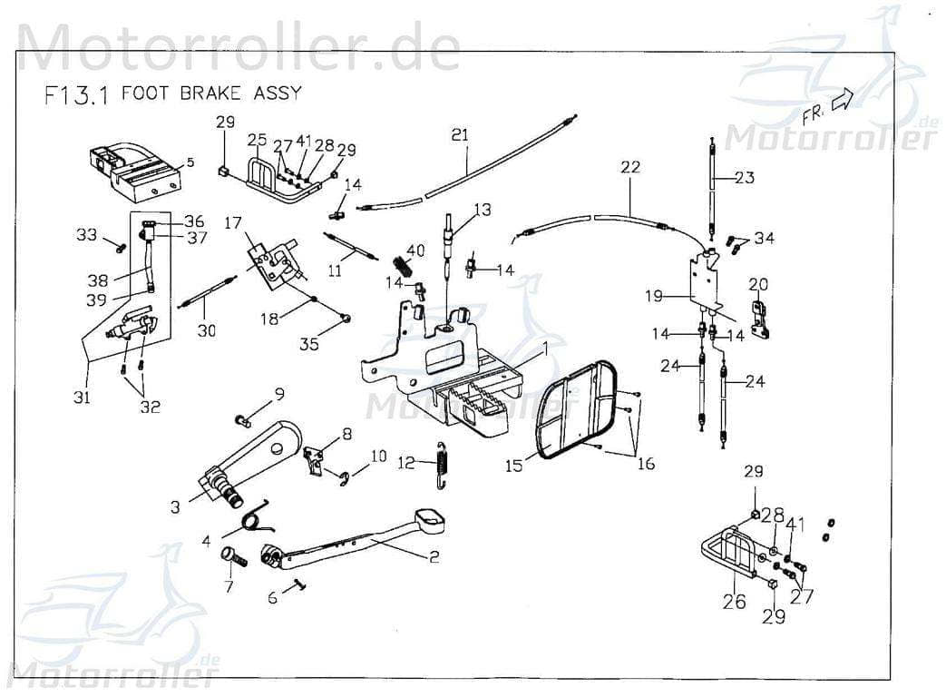 PGO Bolzen Sicherungsstift Hauptbremszylinder 150ccm 4Takt Motorroller.de Stehbolzen Gewindebolzen Zapfen Gewindestift Arretierbolzen Stiftschraube