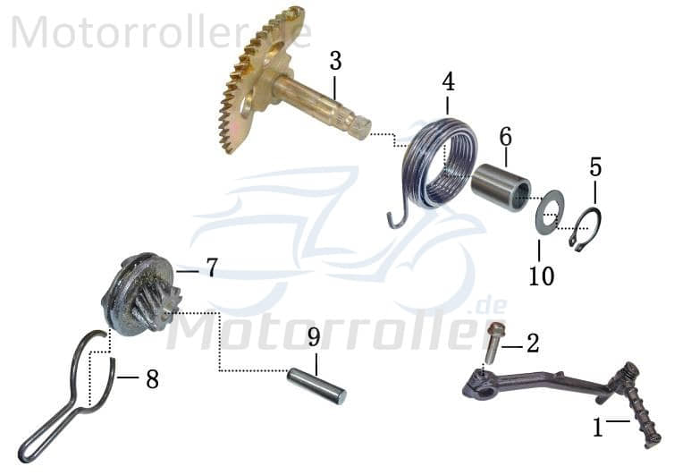 Kickstarterhebel Stahl schwarz KW13988 Motorroller.de
