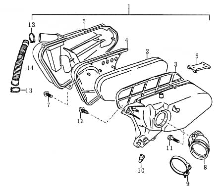 Rex RS250 Klemmschelle Clip Halter Roller 50ccm 2Takt 87543 Motorroller.de Halteclip Klemme 50ccm-2Takt Scooter Qingqi QM125T-10AB Ersatzteil Service